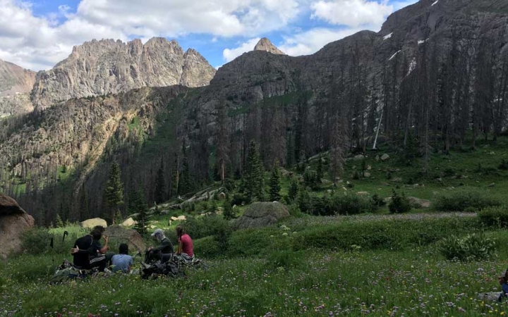 high school backpacking trip in the rockies